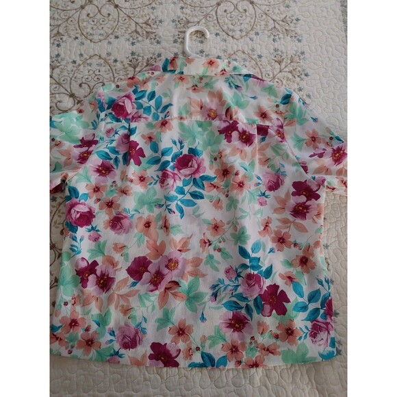 Bonworth Womens Floral Print Button Down Blouse Top Size Small - Picture 6 of 11